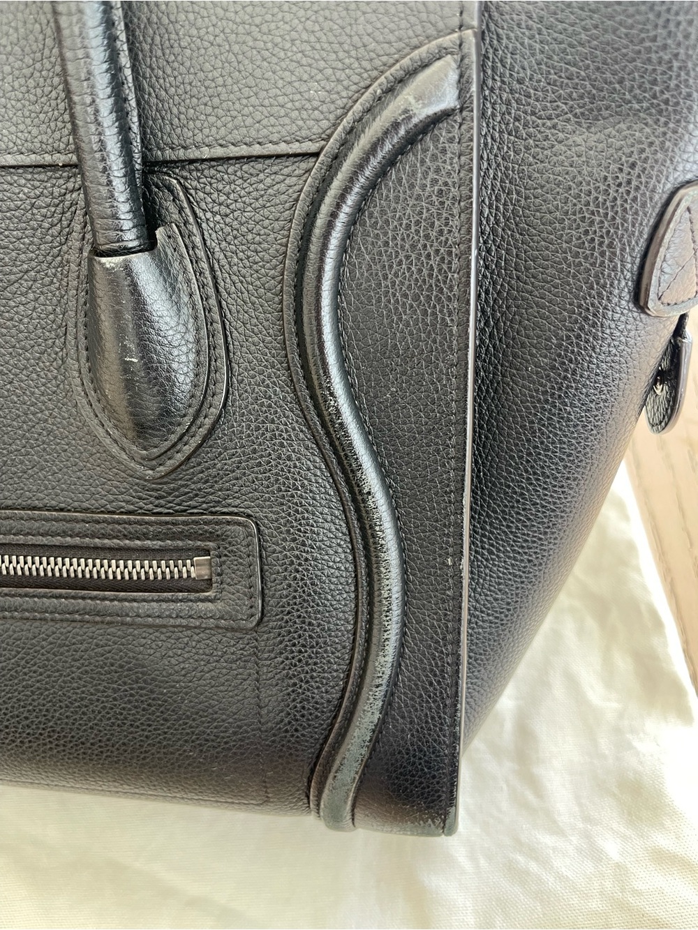 Celine Black Pebbled Leather Micro Luggage Tote - Picture 4 of 16